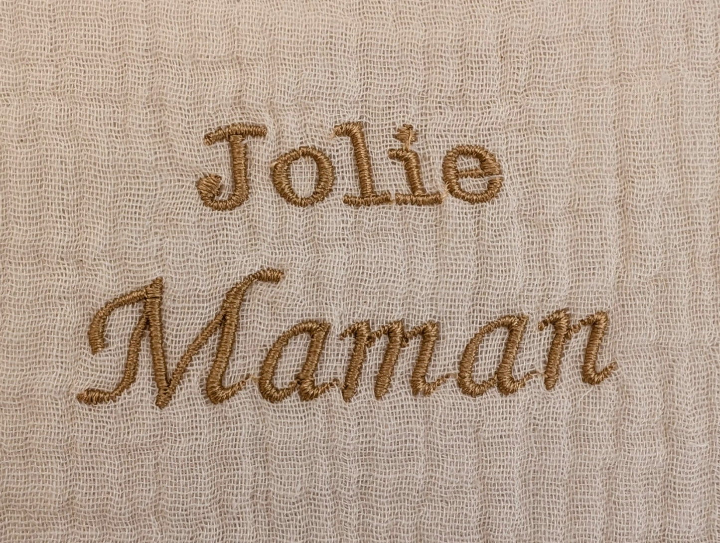 Pochette "Jolie maman" écru