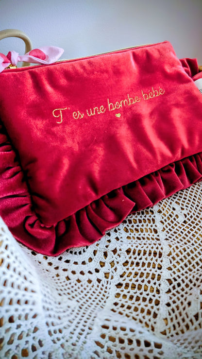 La pochette à volants velours