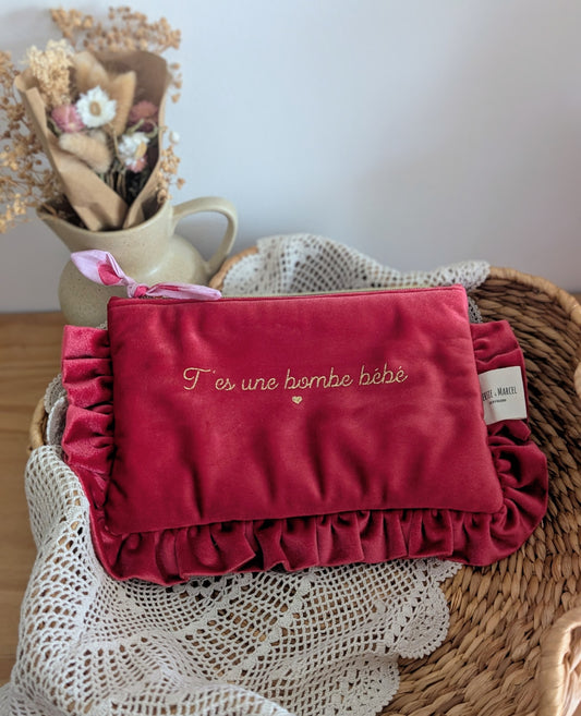La pochette à volants velours