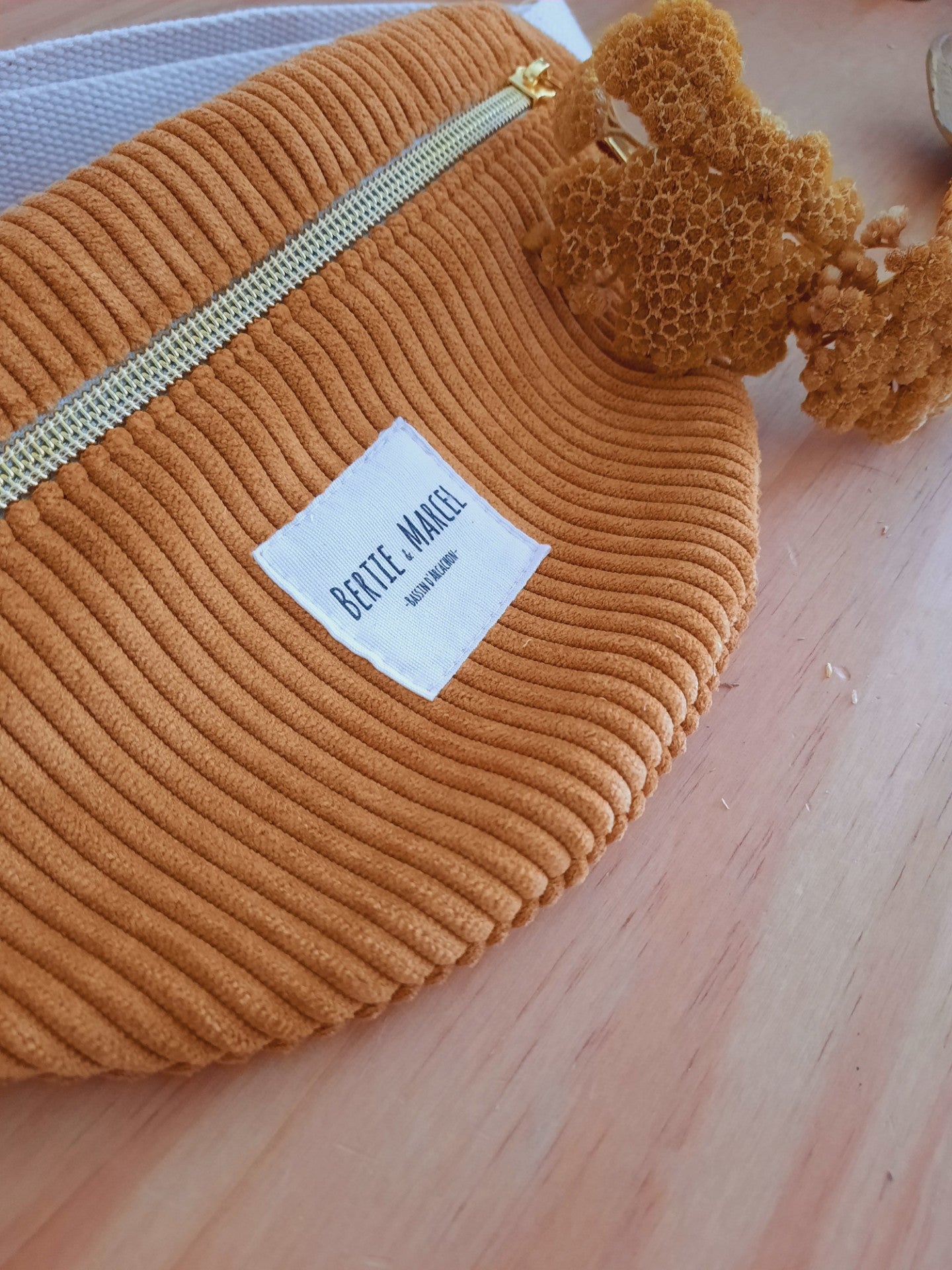 Sac Bambino velours cotelé moutarde