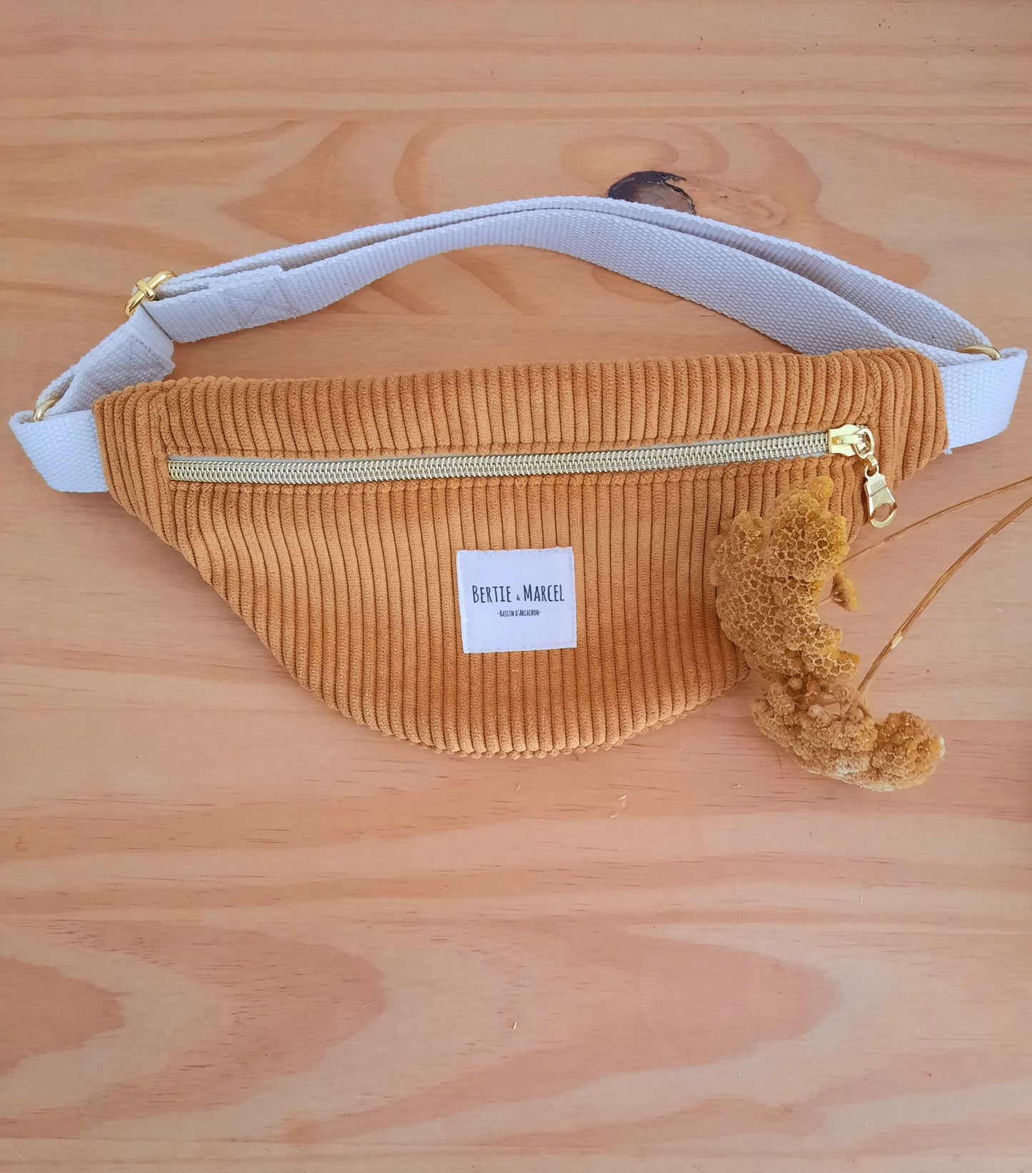 Sac Bambino velours cotelé moutarde